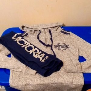 Victoria Secret Set with Hoodie and Leggings Size Small